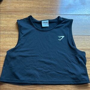 Gymshark Black Muscle Tee Sleeveless Crop
